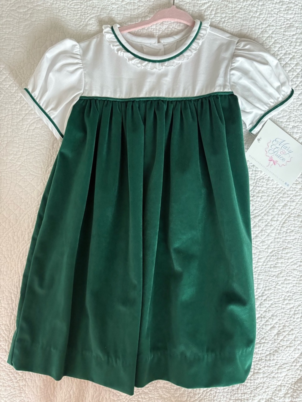 Mary & Grace green velvet dress